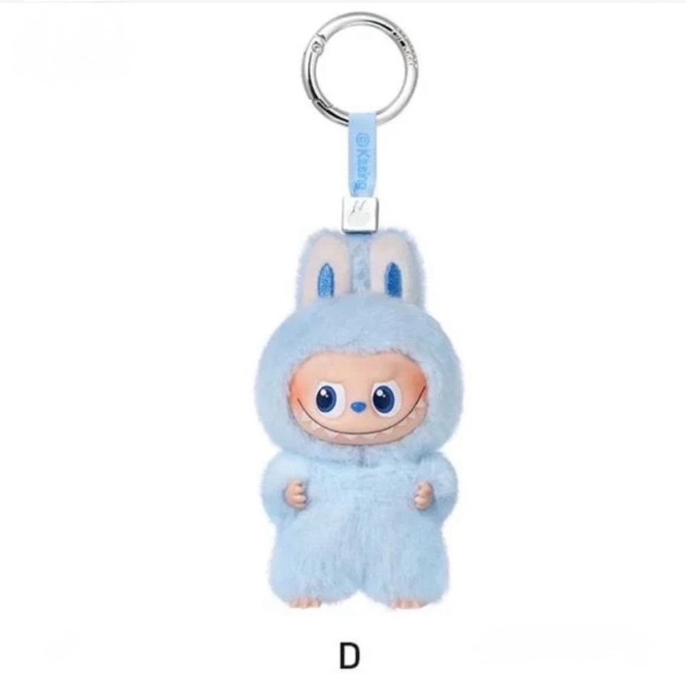Labubu - Blue - Pin for Love Series - Vinyl Plush Pendant Blind Box (Letter D)